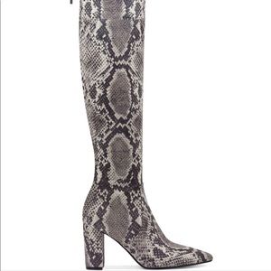 Marc Fisher Vany Over-the-Knee Snake Print Boots 6.5 BUT FITS A 6